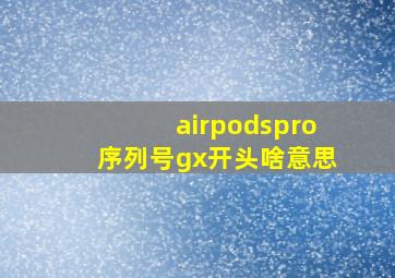 airpodspro序列号gx开头啥意思