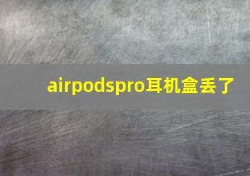 airpodspro耳机盒丢了