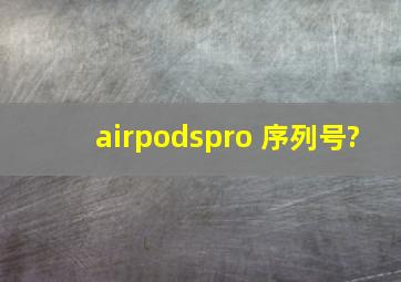 airpodspro 序列号?