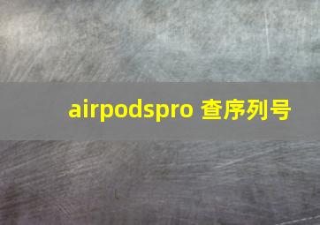 airpodspro 查序列号