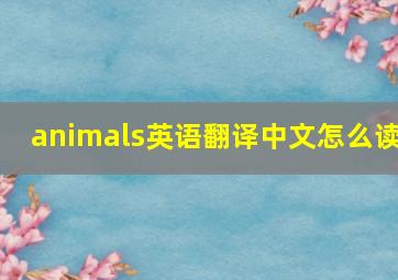 animals英语翻译中文怎么读