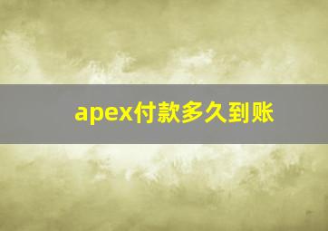 apex付款多久到账