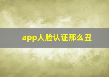 app人脸认证那么丑