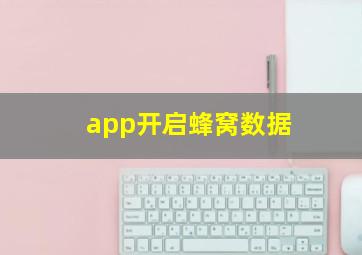 app开启蜂窝数据