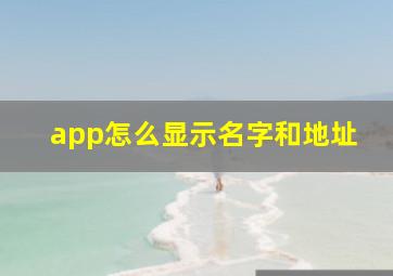 app怎么显示名字和地址