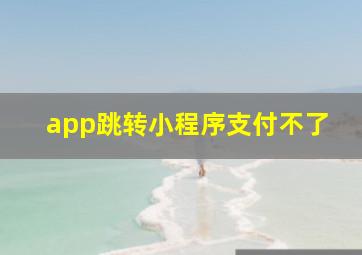 app跳转小程序支付不了