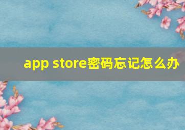 app store密码忘记怎么办