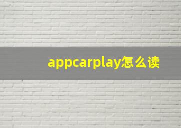 appcarplay怎么读