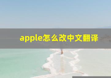 apple怎么改中文翻译