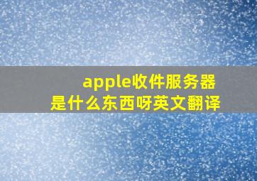 apple收件服务器是什么东西呀英文翻译