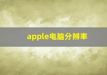 apple电脑分辨率