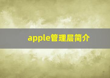 apple管理层简介