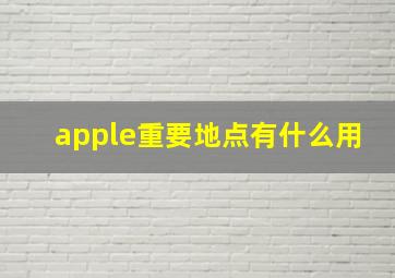 apple重要地点有什么用