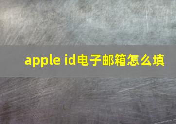 apple id电子邮箱怎么填