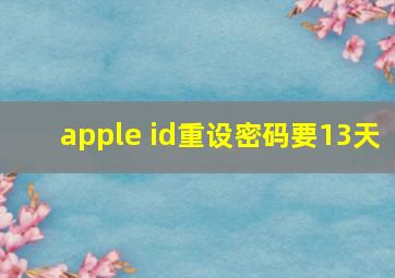 apple id重设密码要13天