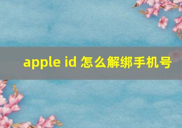 apple id 怎么解绑手机号