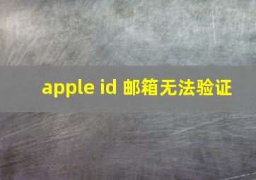 apple id 邮箱无法验证