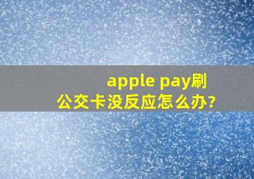 apple pay刷公交卡没反应怎么办?