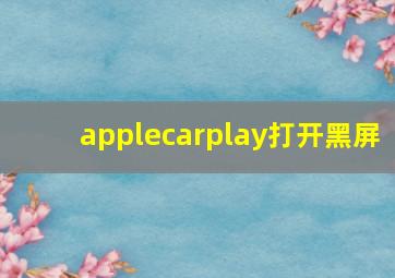 applecarplay打开黑屏