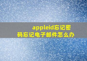 appleid忘记密码忘记电子邮件怎么办