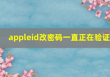 appleid改密码一直正在验证