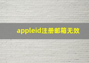 appleid注册邮箱无效