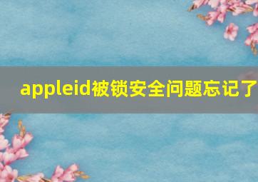 appleid被锁安全问题忘记了