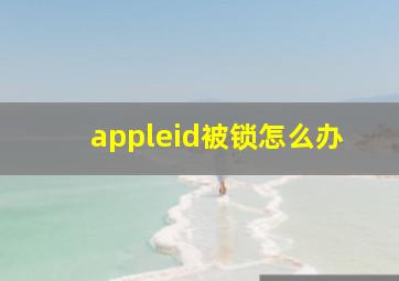 appleid被锁怎么办