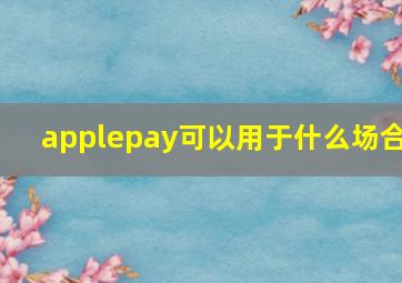 applepay可以用于什么场合