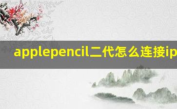 applepencil二代怎么连接ipad9