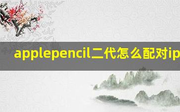 applepencil二代怎么配对ipad6