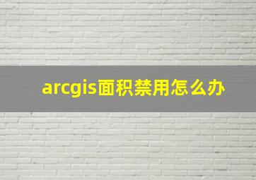 arcgis面积禁用怎么办