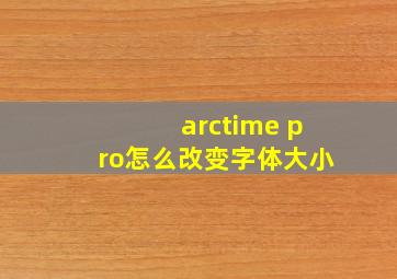 arctime pro怎么改变字体大小