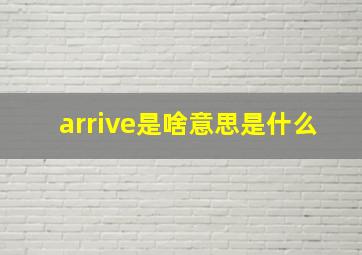 arrive是啥意思是什么