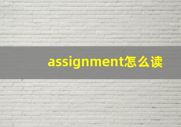 assignment怎么读