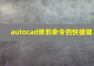 autocad修剪命令的快捷键