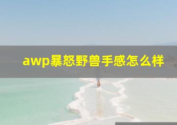 awp暴怒野兽手感怎么样