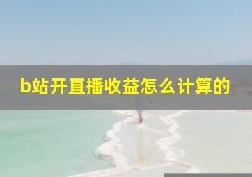 b站开直播收益怎么计算的