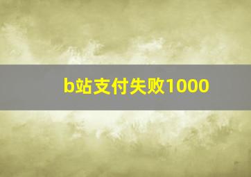 b站支付失败1000