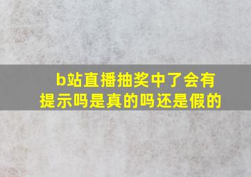 b站直播抽奖中了会有提示吗是真的吗还是假的