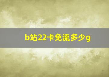 b站22卡免流多少g