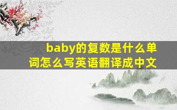 baby的复数是什么单词怎么写英语翻译成中文