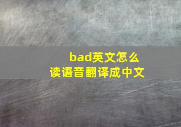 bad英文怎么读语音翻译成中文