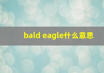 bald eagle什么意思