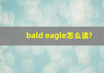 bald eagle怎么读?