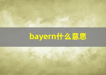 bayern什么意思