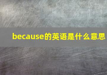 because的英语是什么意思