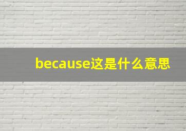 because这是什么意思