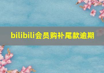 bilibili会员购补尾款逾期