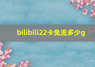 bilibili22卡免流多少g